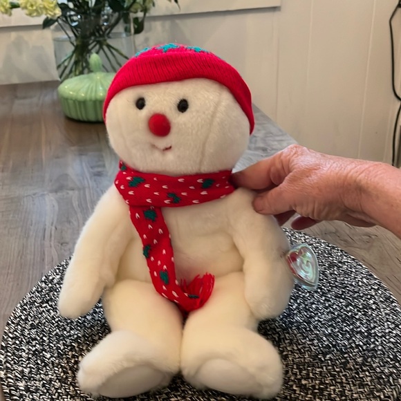 TY 1999 CHRISTMAS SNOWBOY BEANIE BABIE BUDDIE CUTE CUDDLIE & CLEAN - Picture 1 of 5